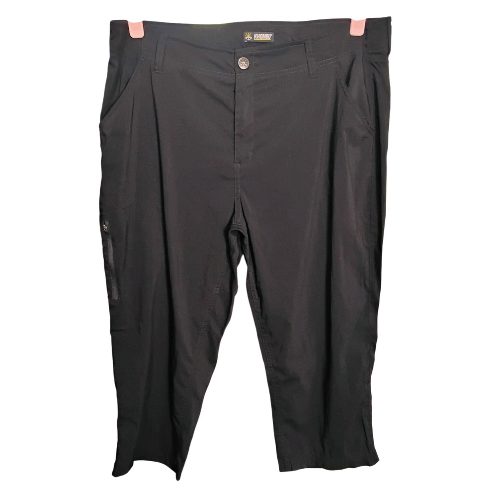 Khombu Women's Black Capri Pants Comfort Stretch Lightweight XL